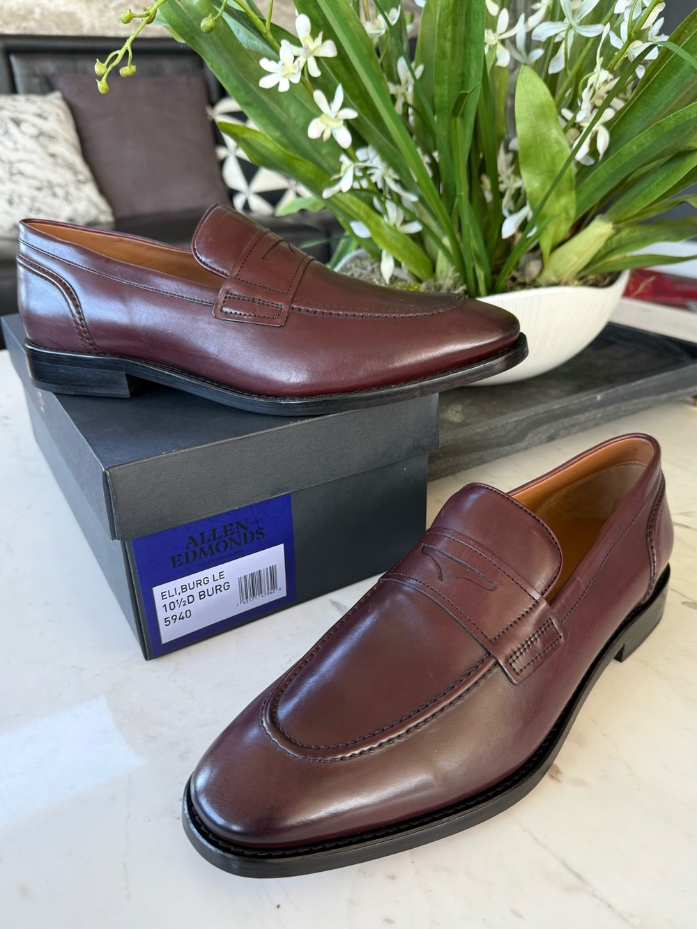 New Allen Edmonds Eli Leather Penny Loafers - Picture 3 of 16